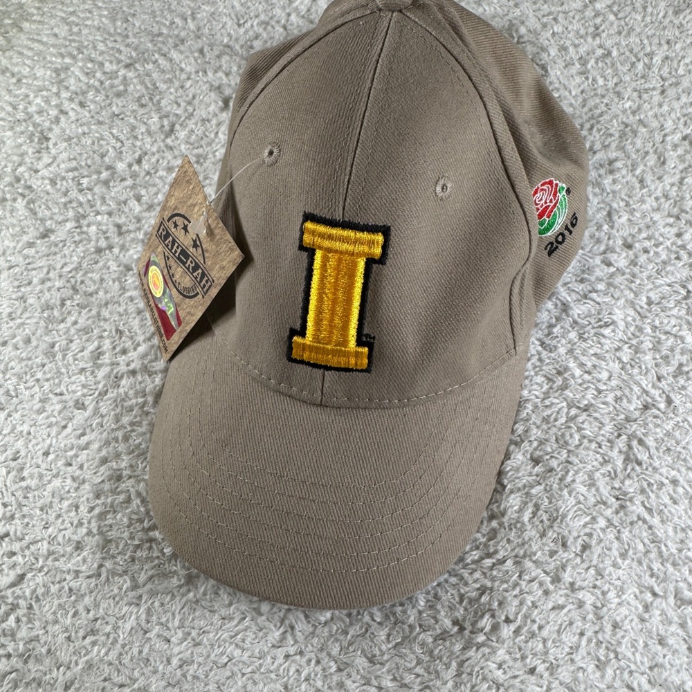 Rah-Rah Iowa Hawkeyes Hat Cap Unisex OSFA Tan NWT 2016 Rose Bowl Limited